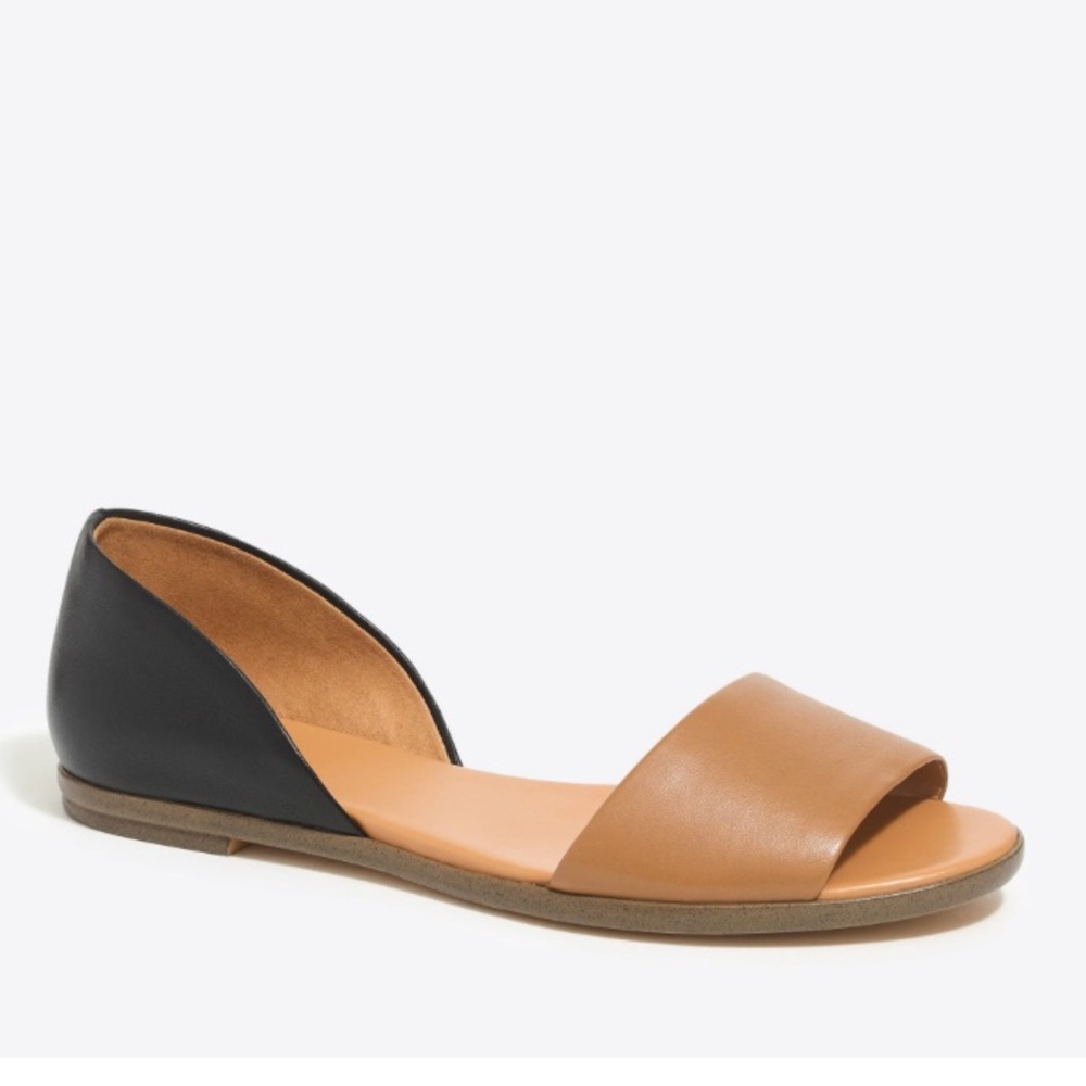 J crew size 7 1/2 Black and Tan Women's Flats